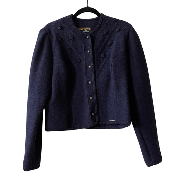 Geiger Jackets & Blazers - Geiger of Austria 100% boiled wool buttoned blazer jacket navy blue size 46-XL